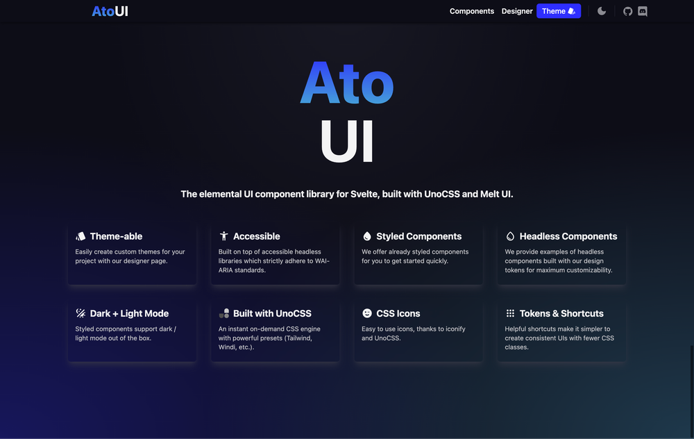 Ato UI screenshot | ATemplate.com