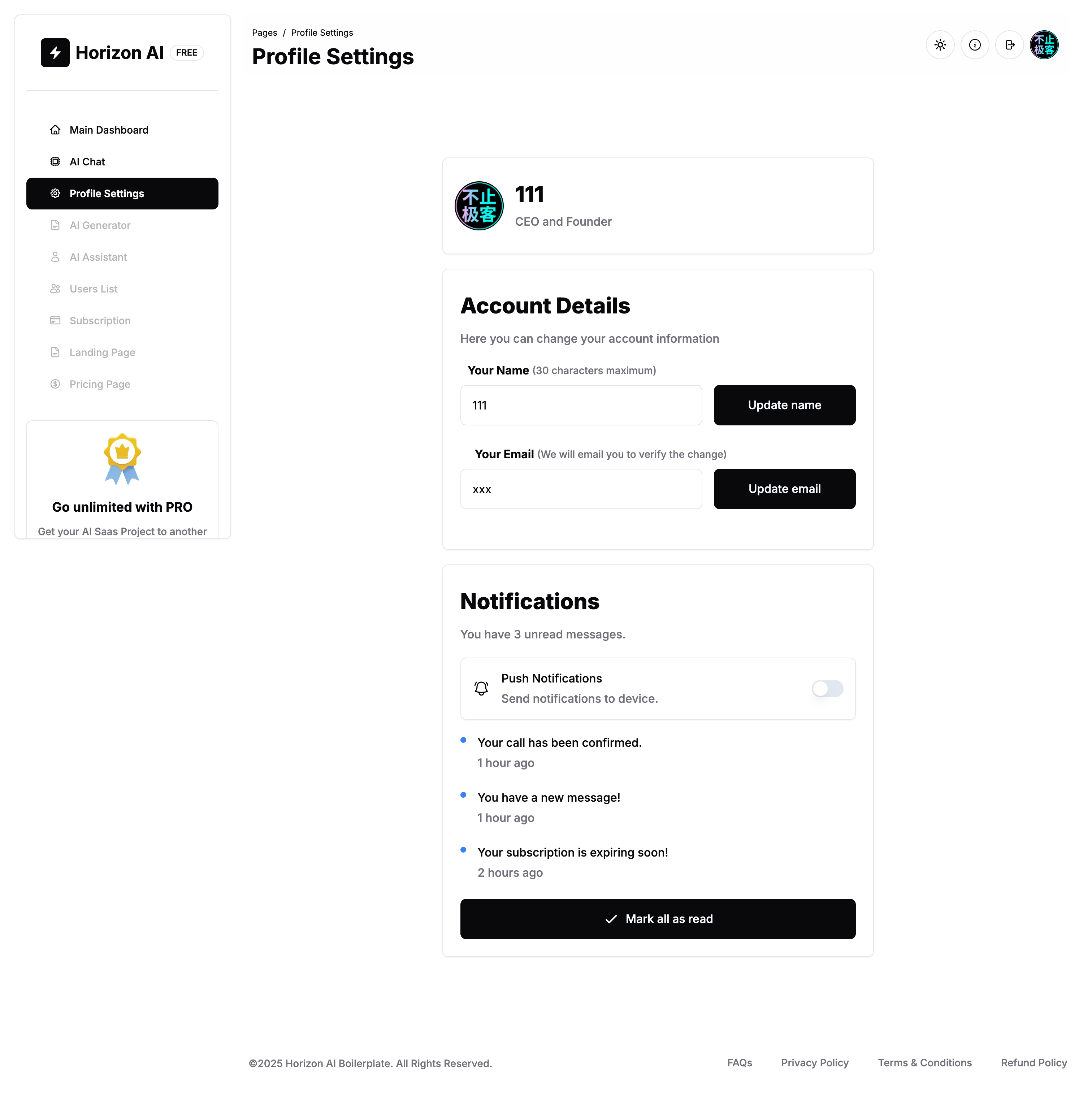 shadcn-nextjs-boilerplate screenshot | ATemplate.com