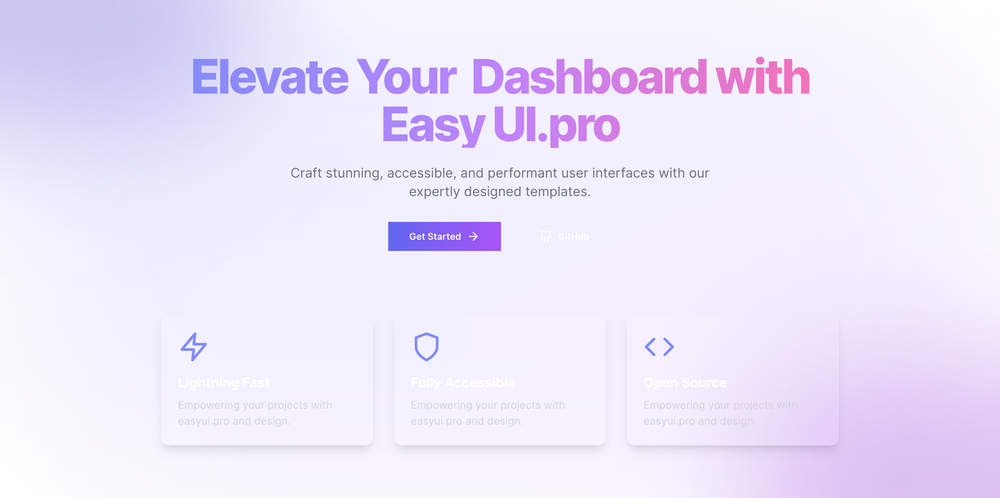 easy-dashboard screenshot | ATemplate.com