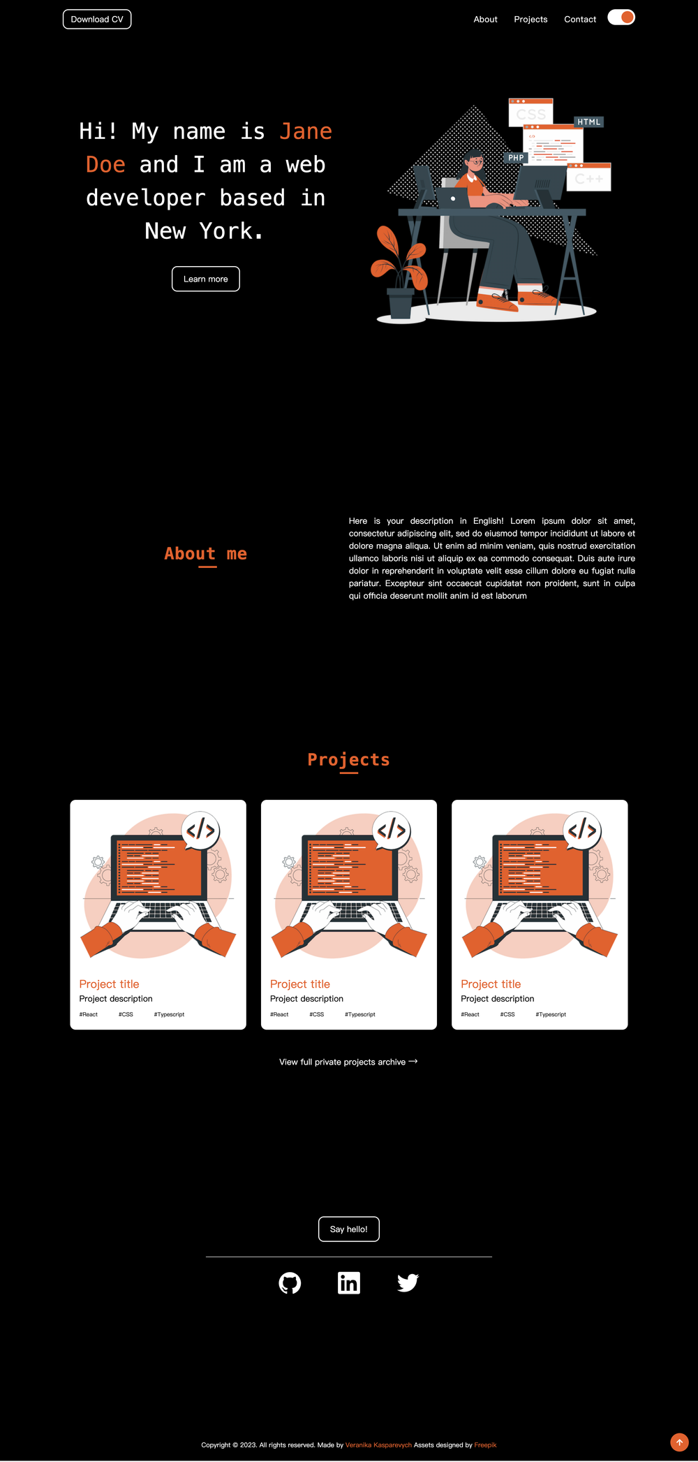 astro-portfolio screenshot | ATemplate.com
