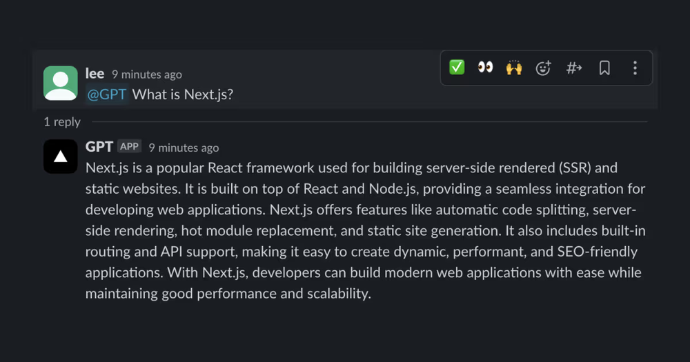 OpenAI AI-Powered Slackbot screenshot | ATemplate.com
