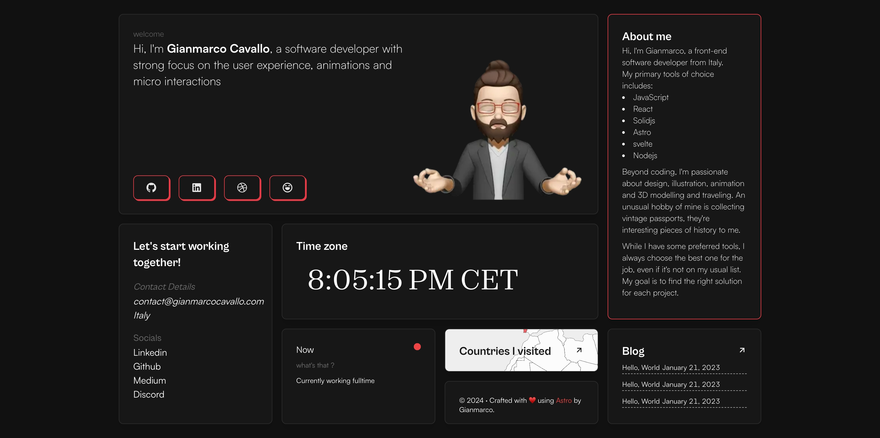 astro-bento-portfolio screenshot | ATemplate.com