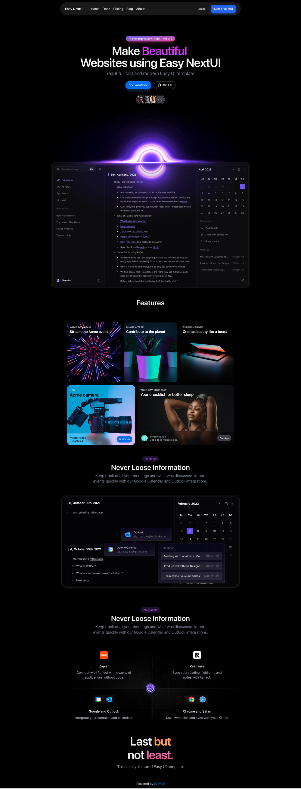 easy-nextui screenshot | ATemplate.com