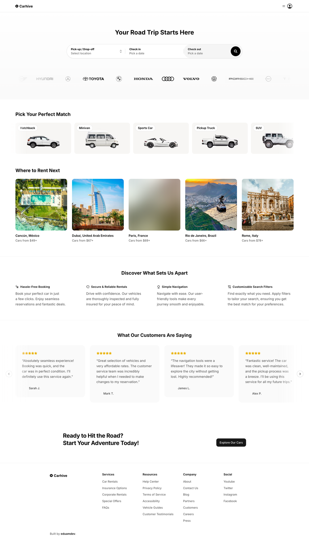 Carhive screenshot | ATemplate.com