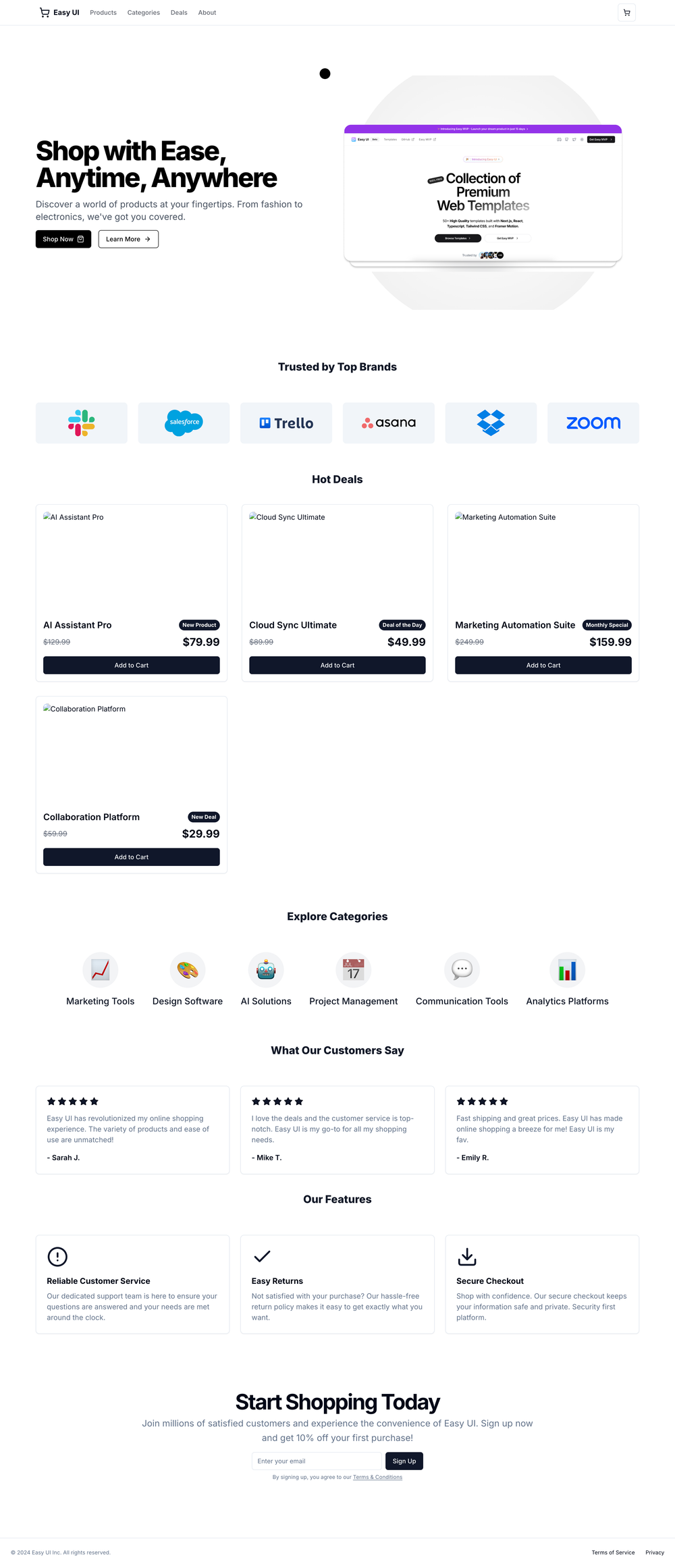 easy-marketplace screenshot | ATemplate.com