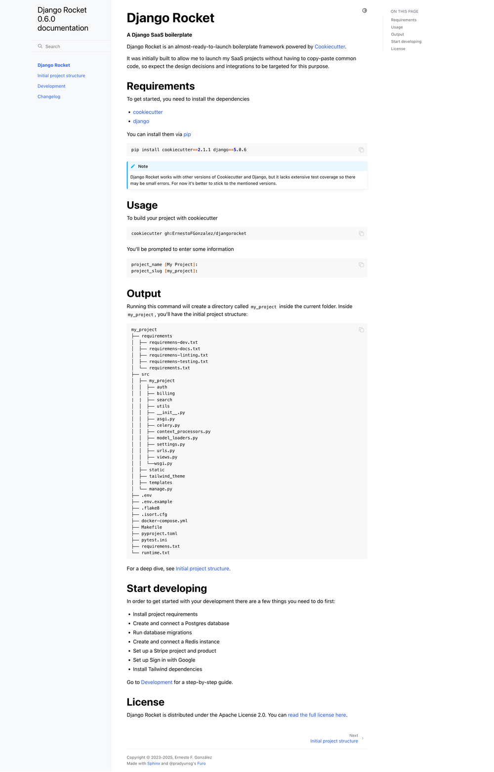 djangorocket screenshot | ATemplate.com