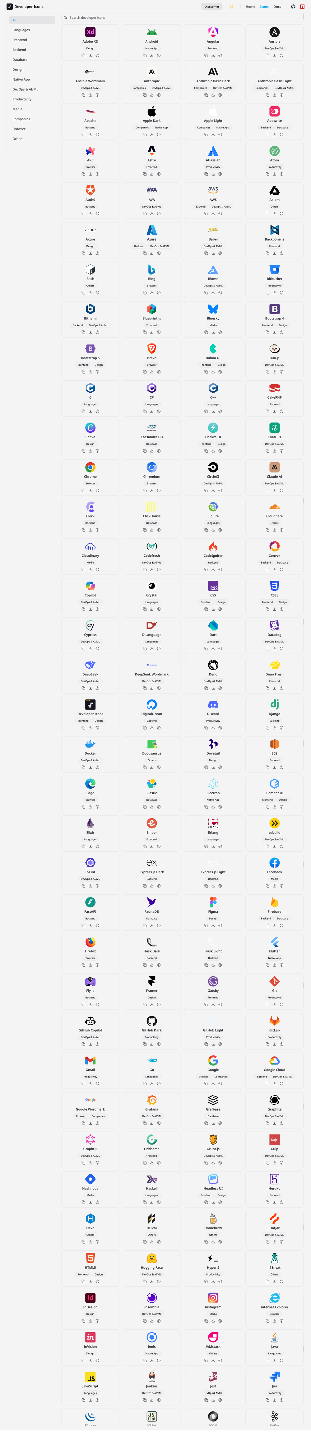 developer-icons screenshot | ATemplate.com