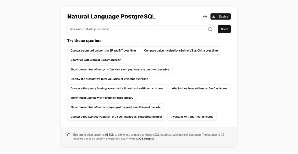 Natural Language Postgres screenshot | ATemplate.com