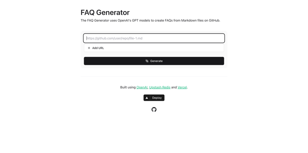 FAQ Generator screenshot | ATemplate.com