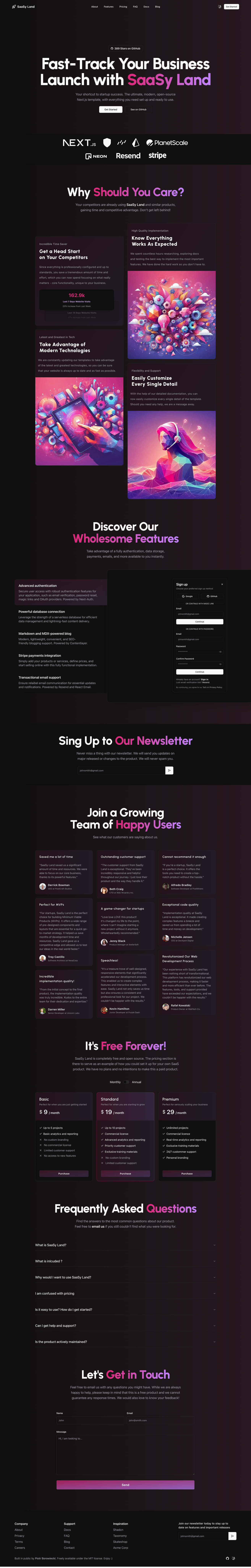 saasy-land screenshot | ATemplate.com