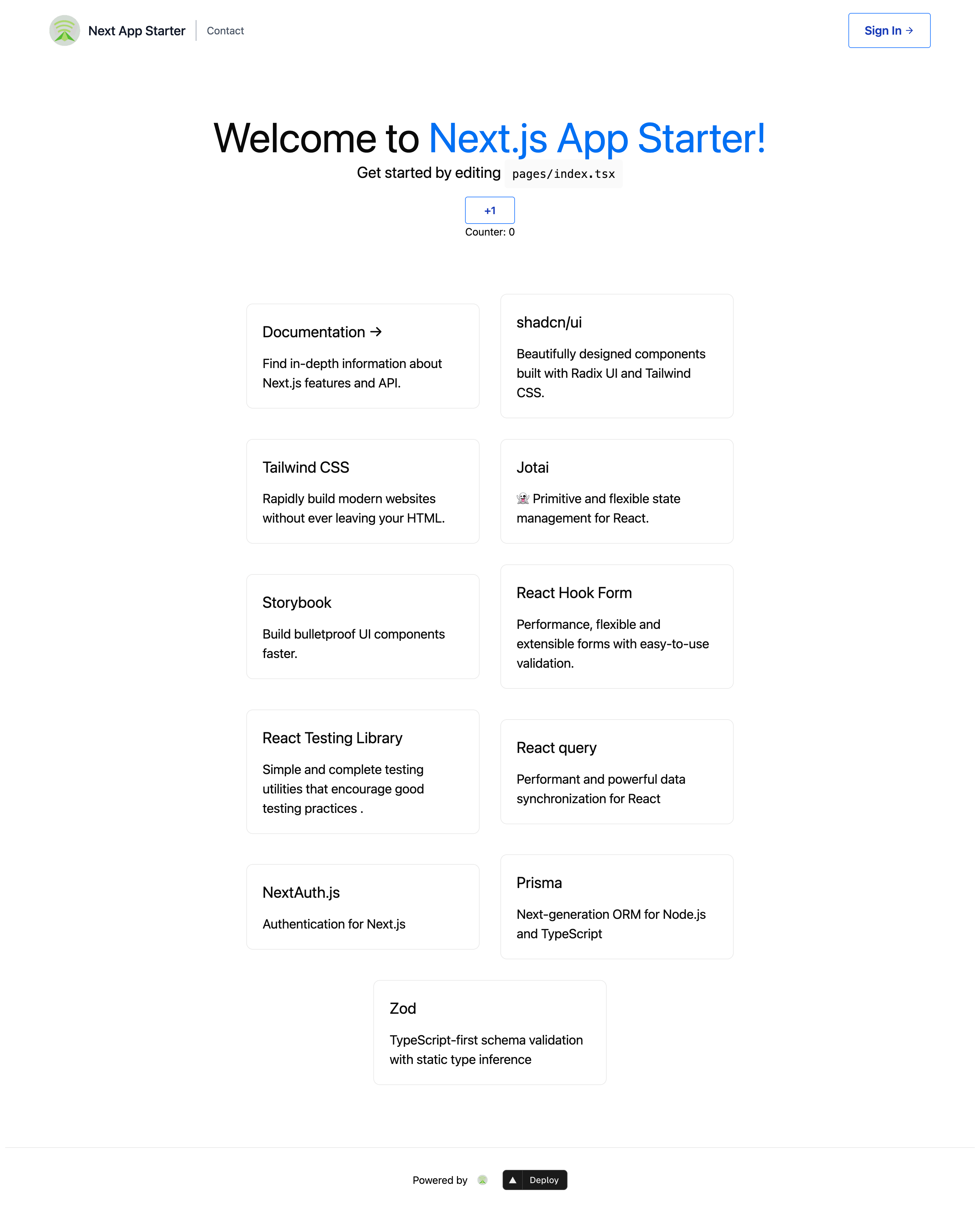 next-app-starter screenshot | ATemplate.com