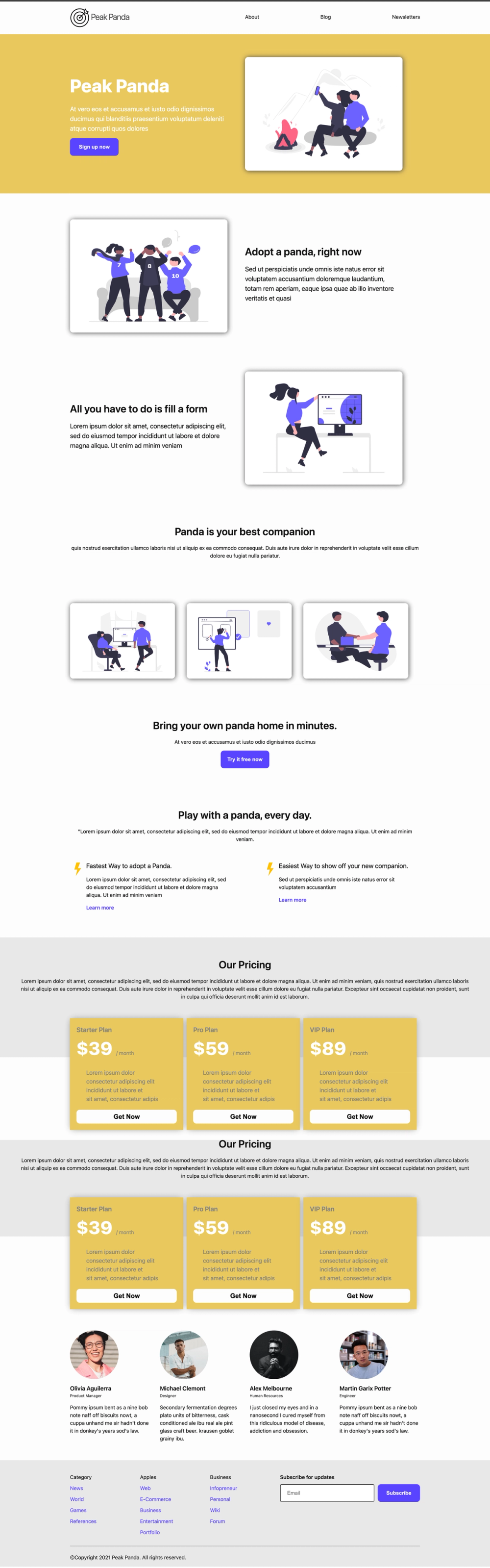 Peak Panda screenshot | ATemplate.com
