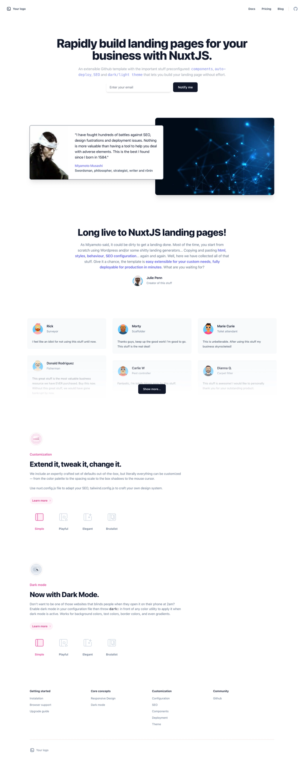 landing-nuxt-template screenshot | ATemplate.com