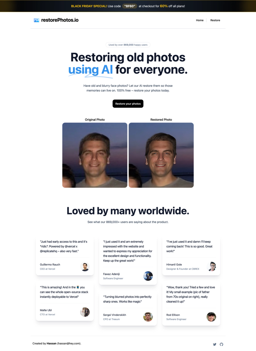 restorePhotos screenshot | ATemplate.com