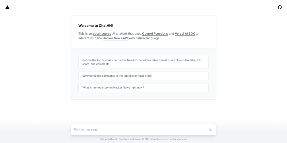 ChatHN screenshot | ATemplate.com
