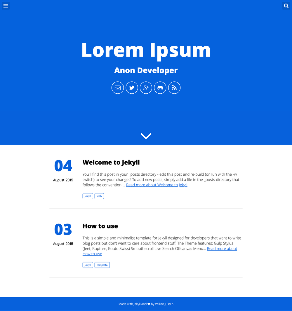 Will Jekyll Template screenshot | ATemplate.com