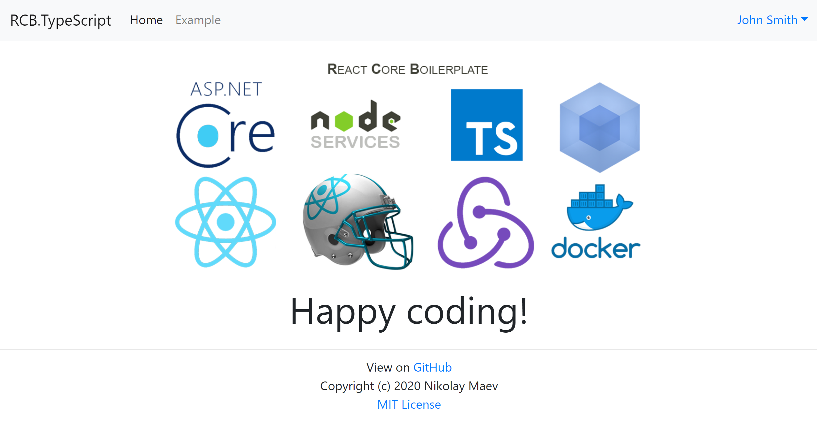 react-core-boilerplate screenshot | ATemplate.com