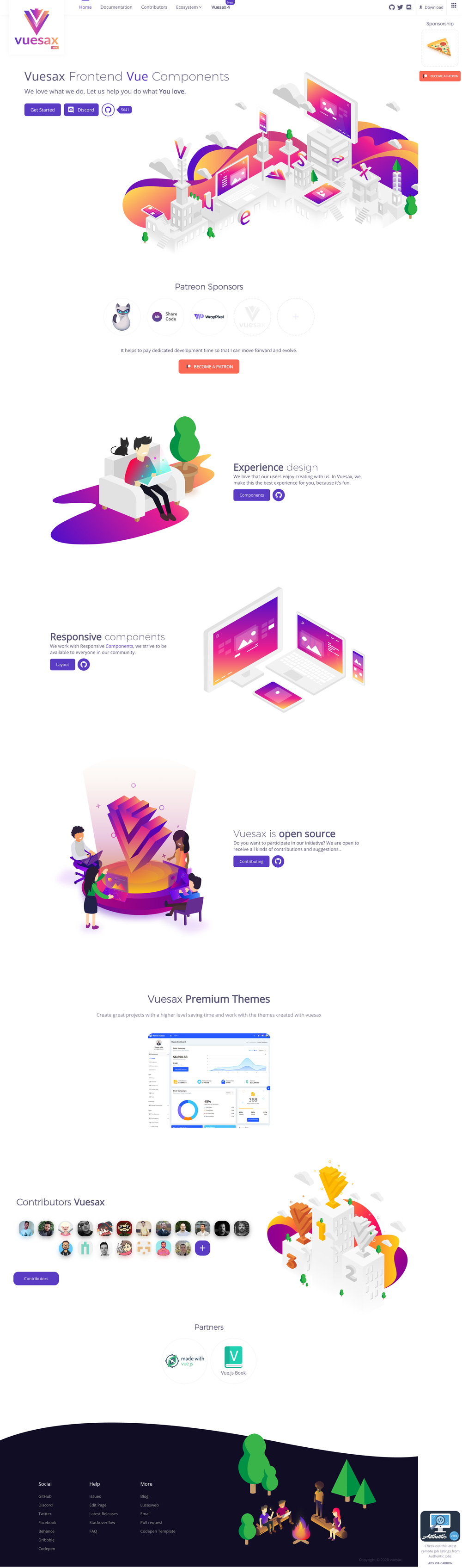 Vuesax screenshot | ATemplate.com