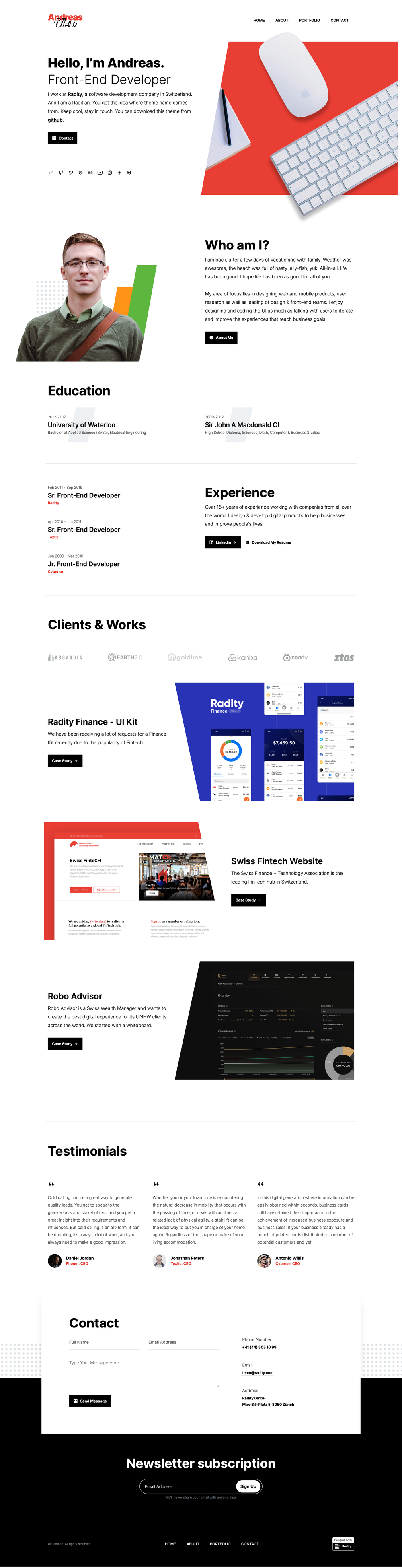 Raditian Free Hugo Theme screenshot | ATemplate.com