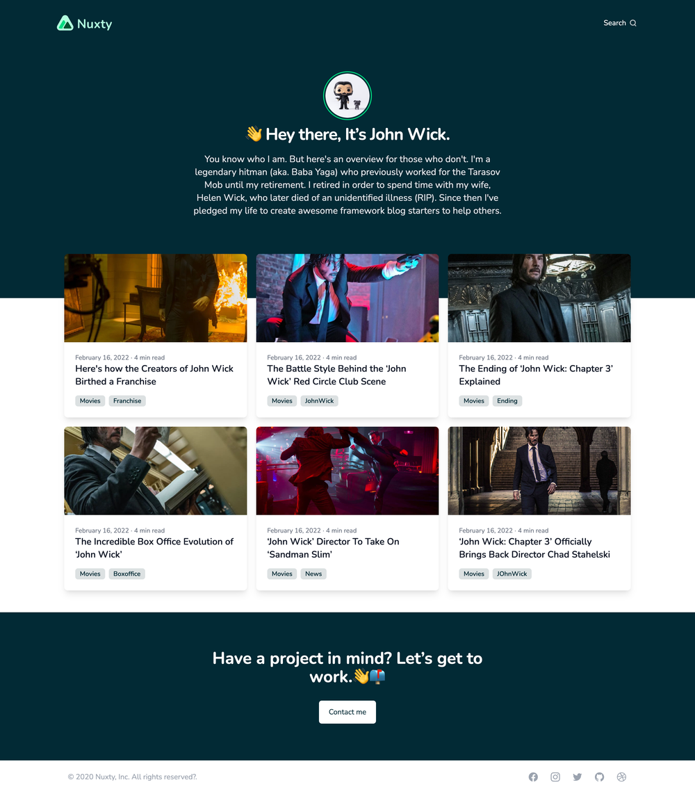 Nuxty screenshot | ATemplate.com