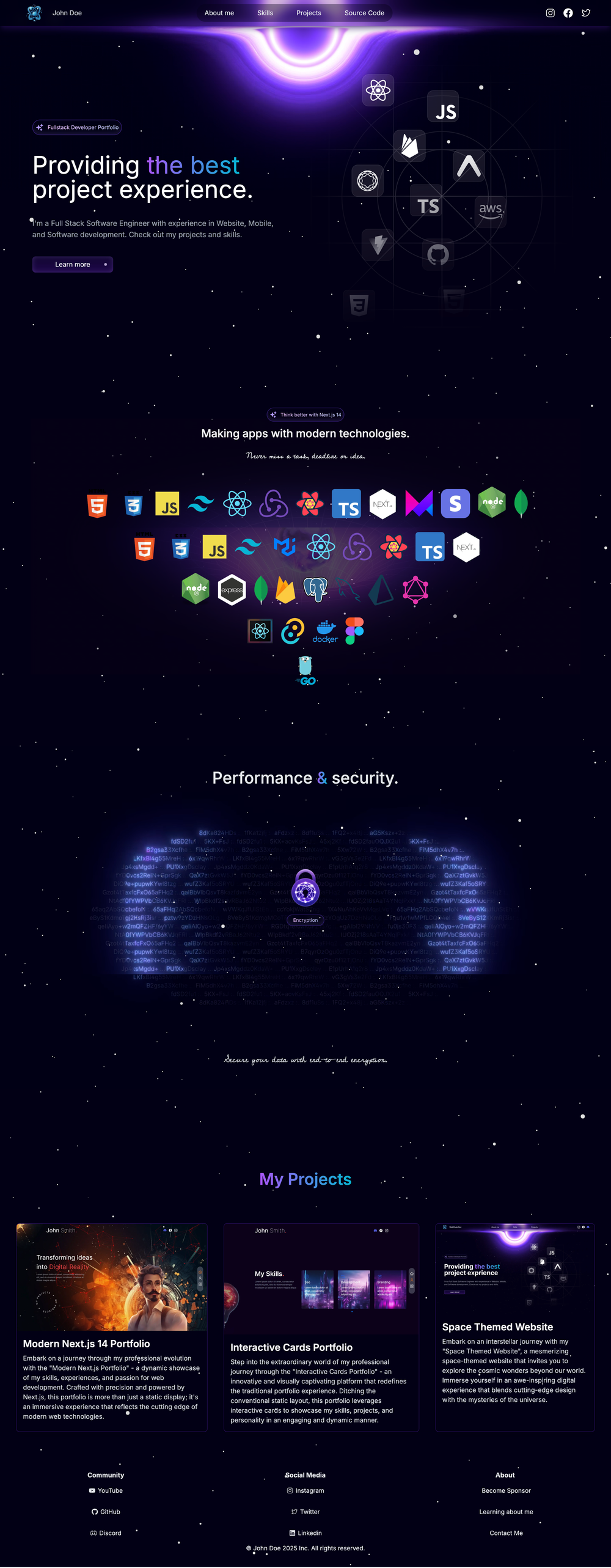 space-portfolio screenshot | ATemplate.com