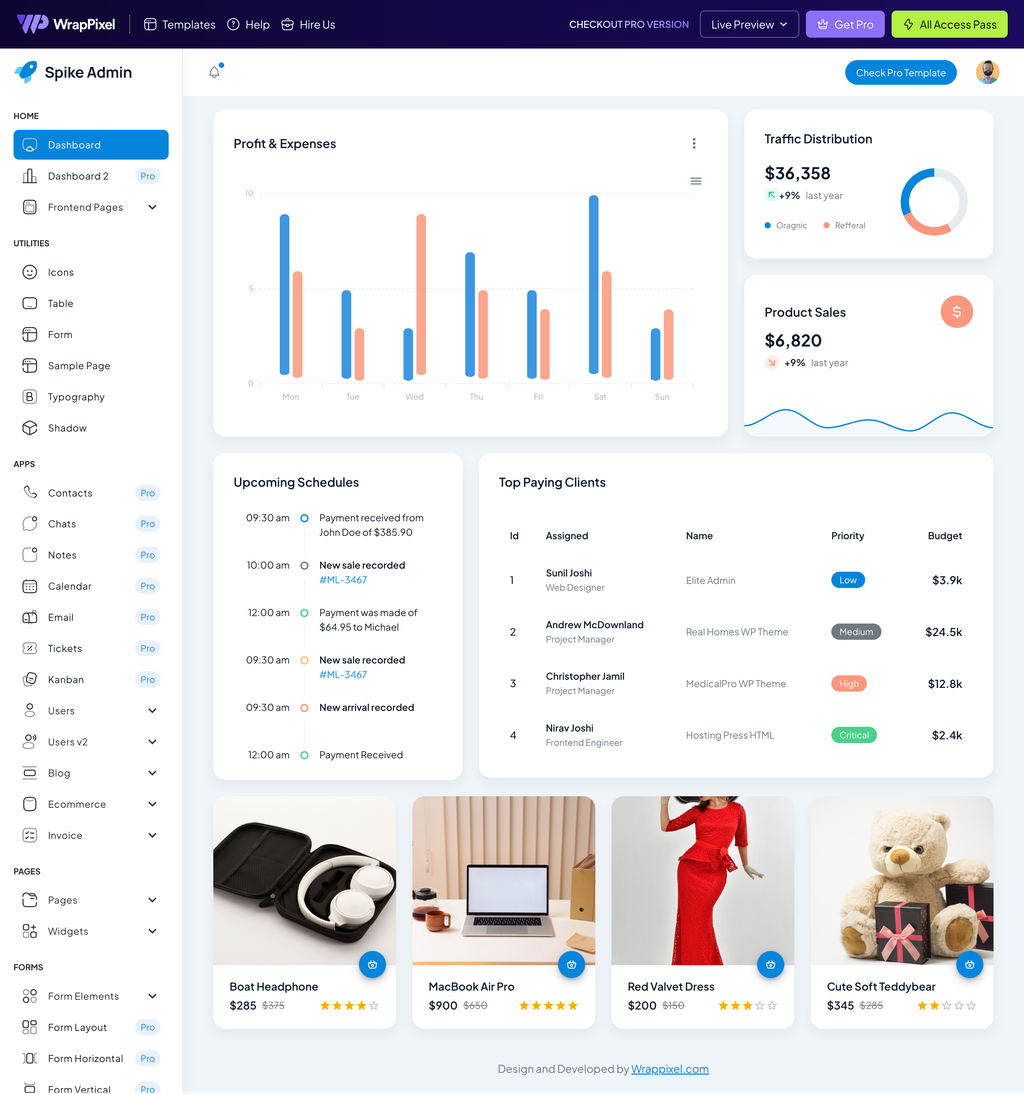 Spike Next.js Free screenshot | ATemplate.com