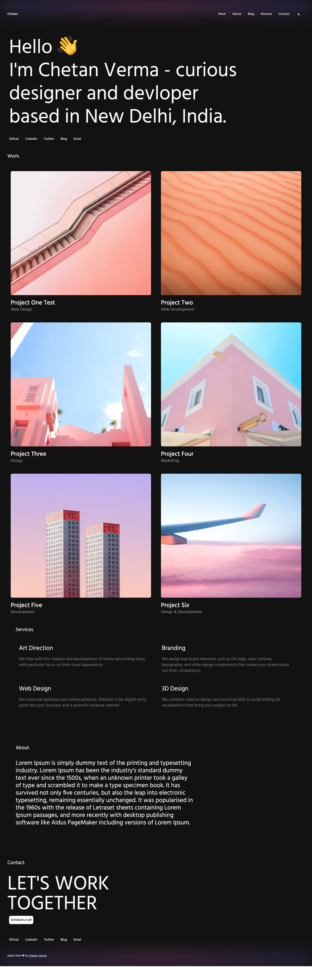 react-portfolio-template screenshot | ATemplate.com