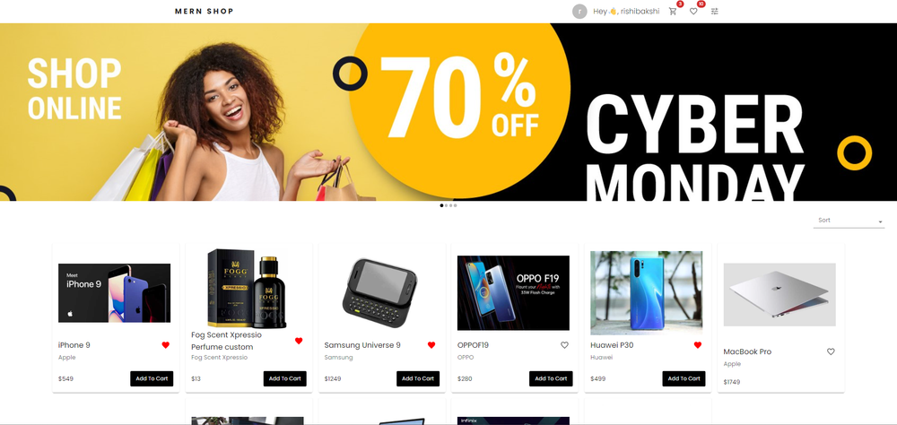 MERN Ecommerce screenshot | ATemplate.com