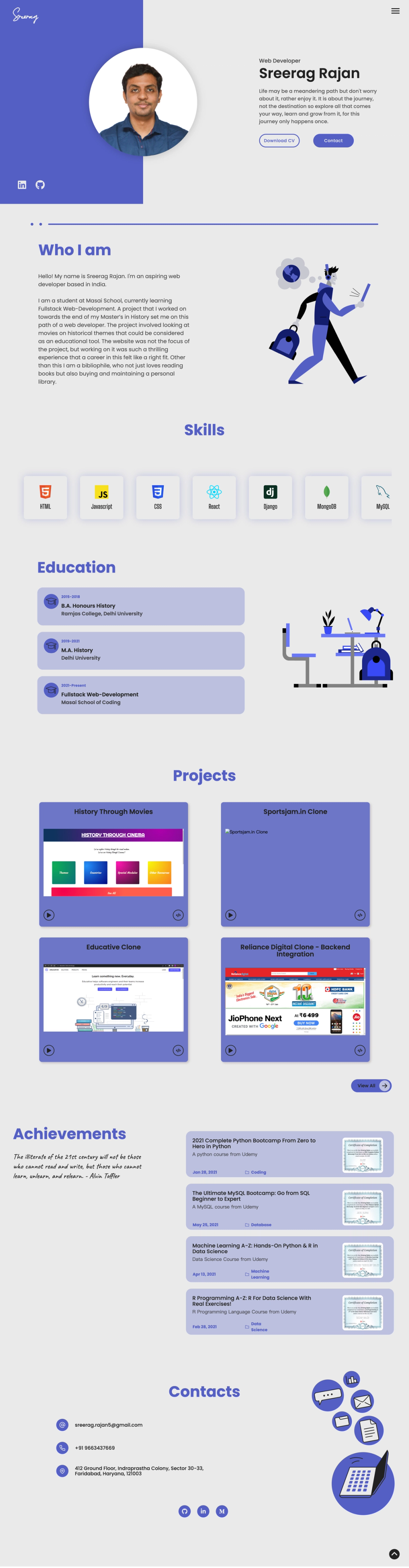 Developer Portfolio screenshot | ATemplate.com