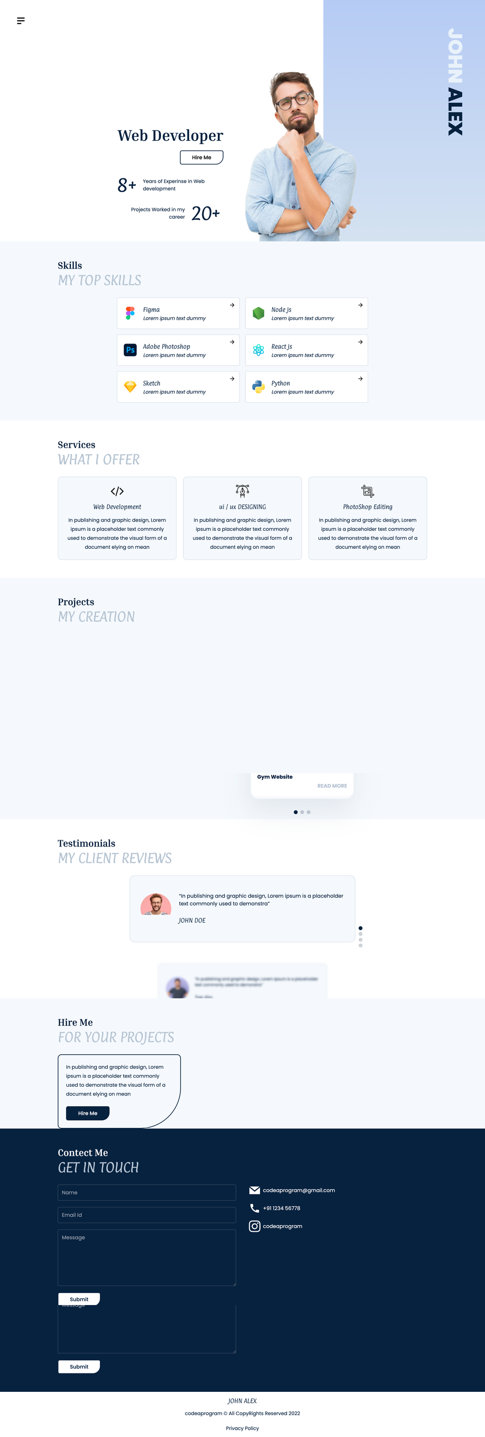 react_portfolio_2 screenshot | ATemplate.com