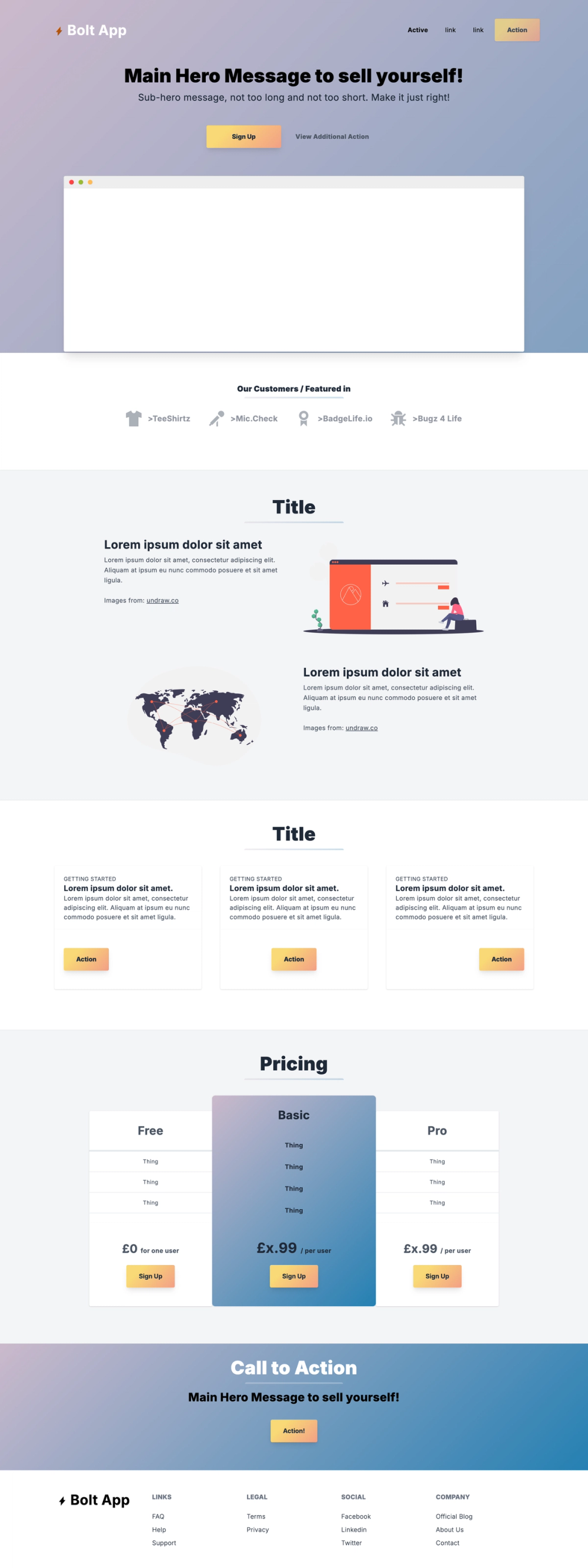 Screenshot Landing Page screenshot | ATemplate.com