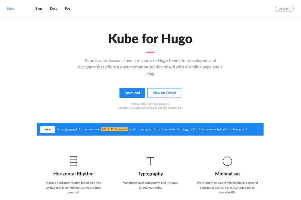 Kube screenshot | ATemplate.com