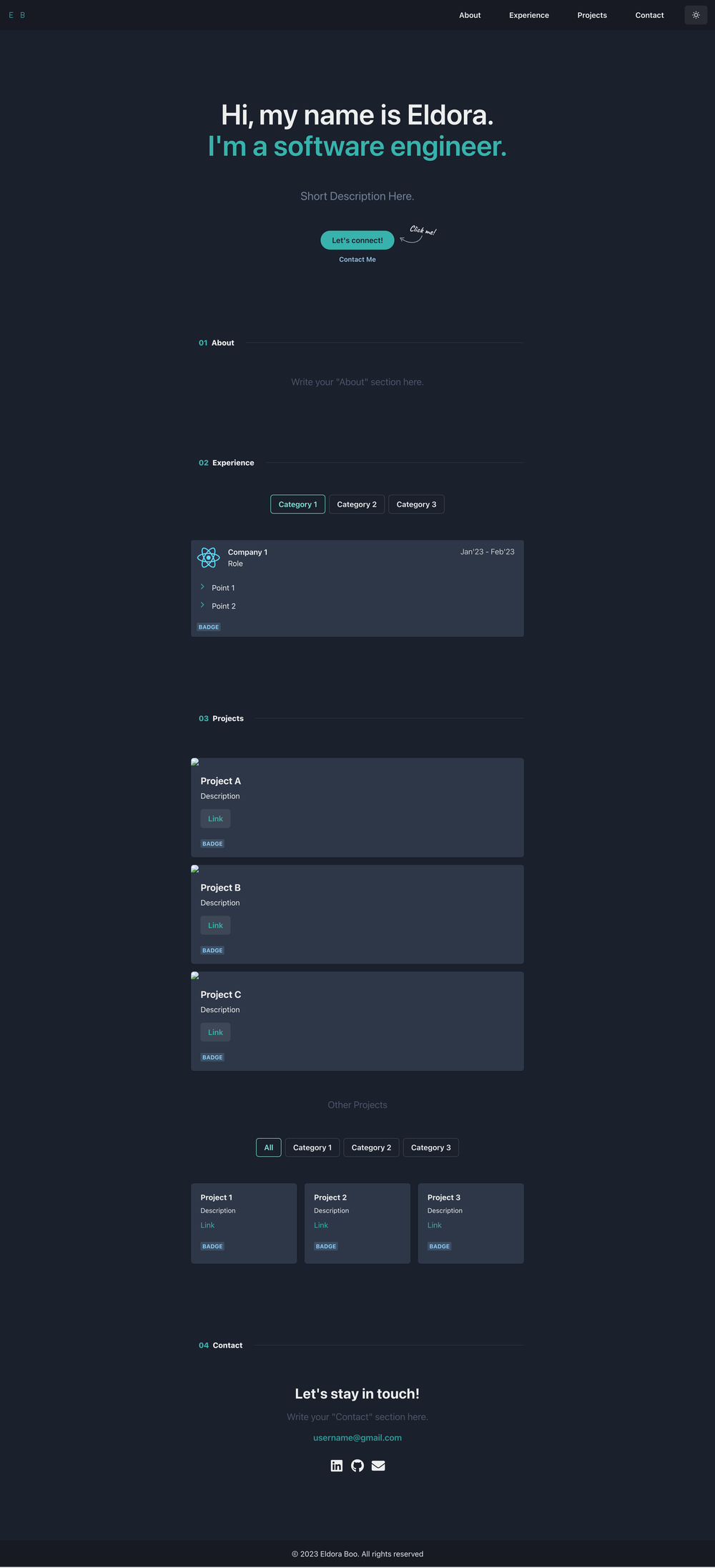 portable-portfolio screenshot | ATemplate.com