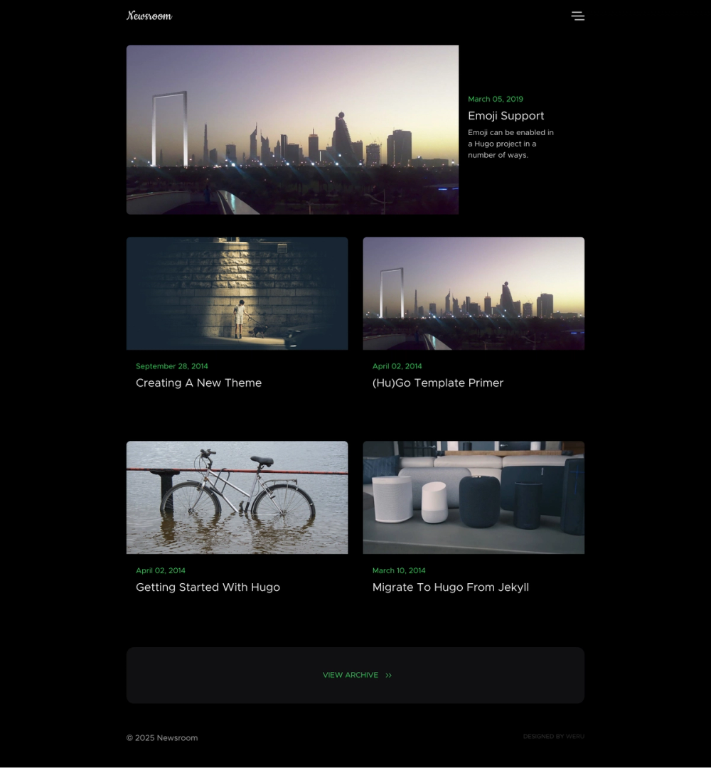 Newsroom screenshot | ATemplate.com