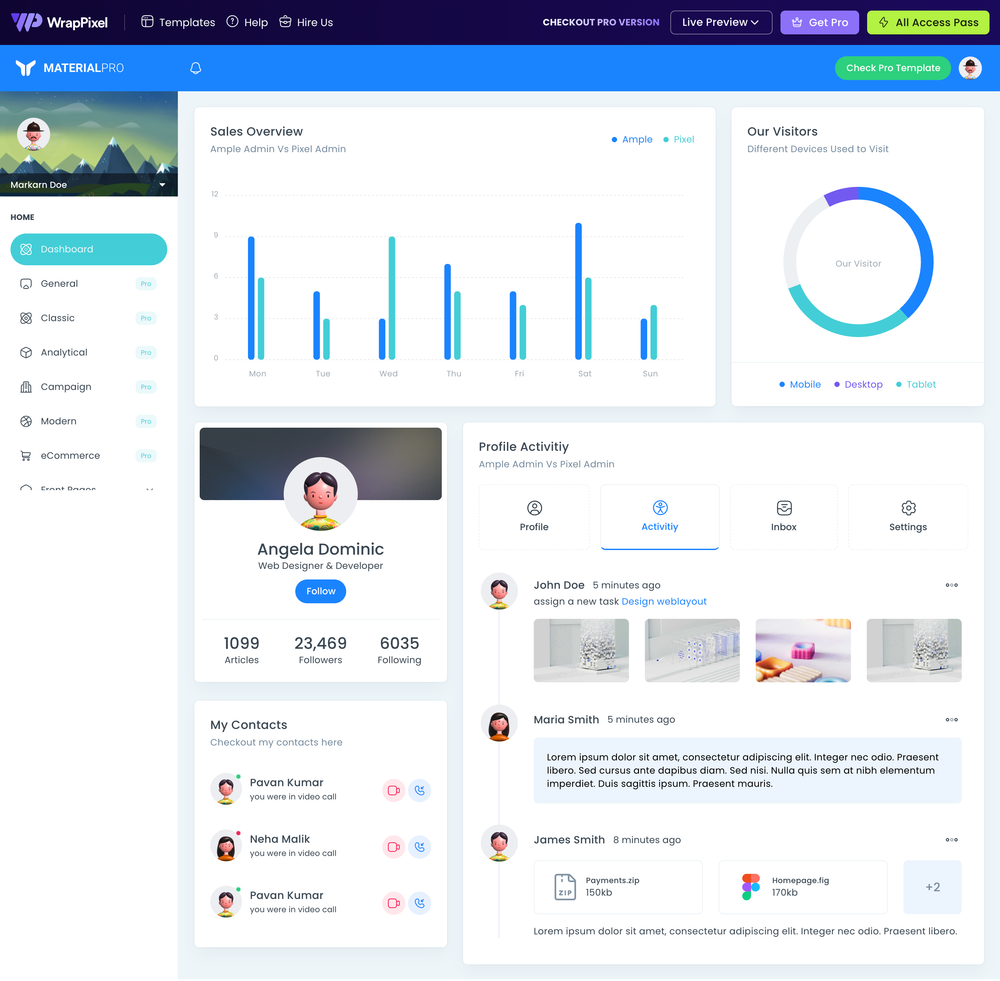 Materialpro-nuxtjs-free screenshot | ATemplate.com