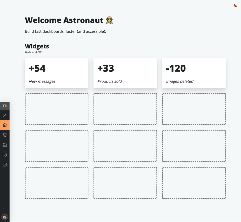 Accessible Astro Dashboard screenshot | ATemplate.com
