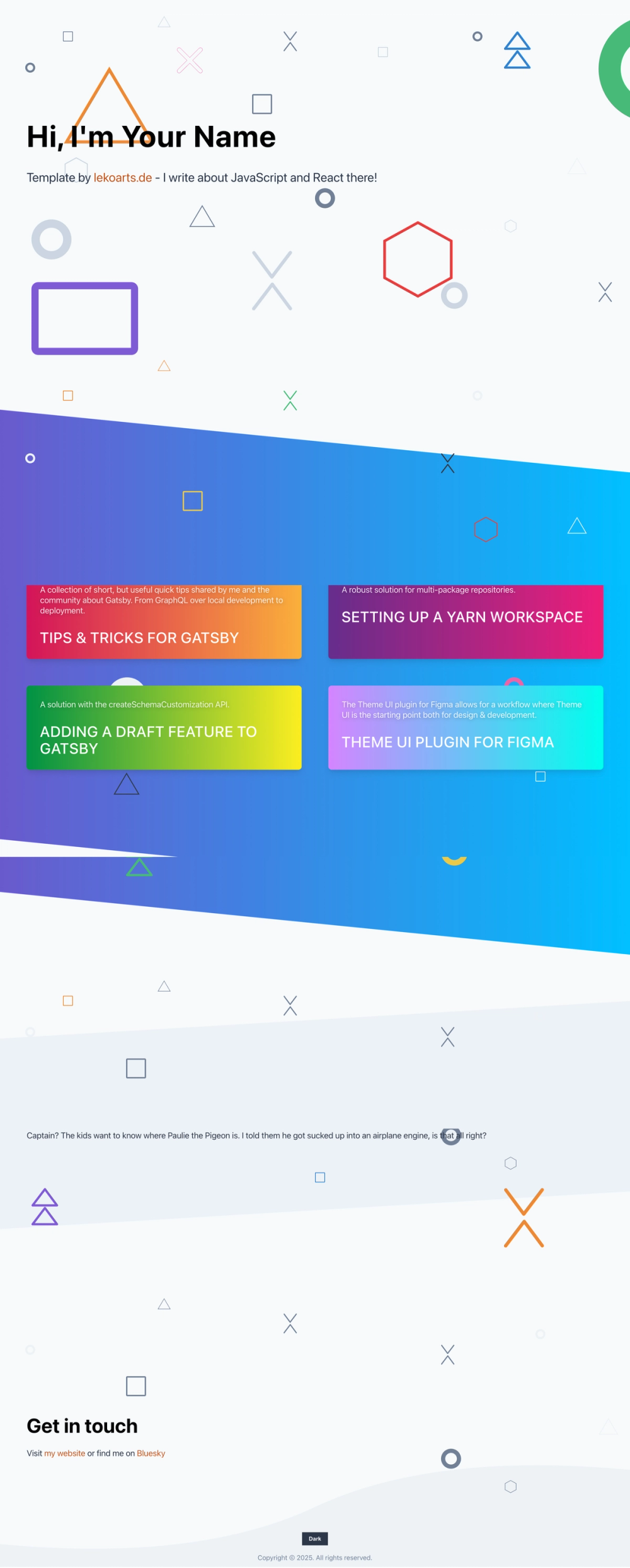 gatsby-starter-portfolio-cara screenshot | ATemplate.com