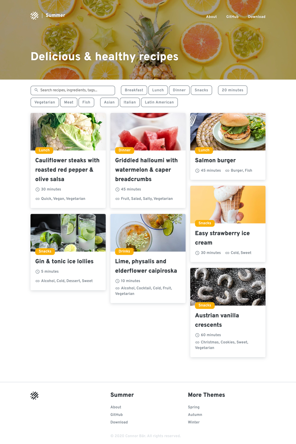 Summer screenshot | ATemplate.com