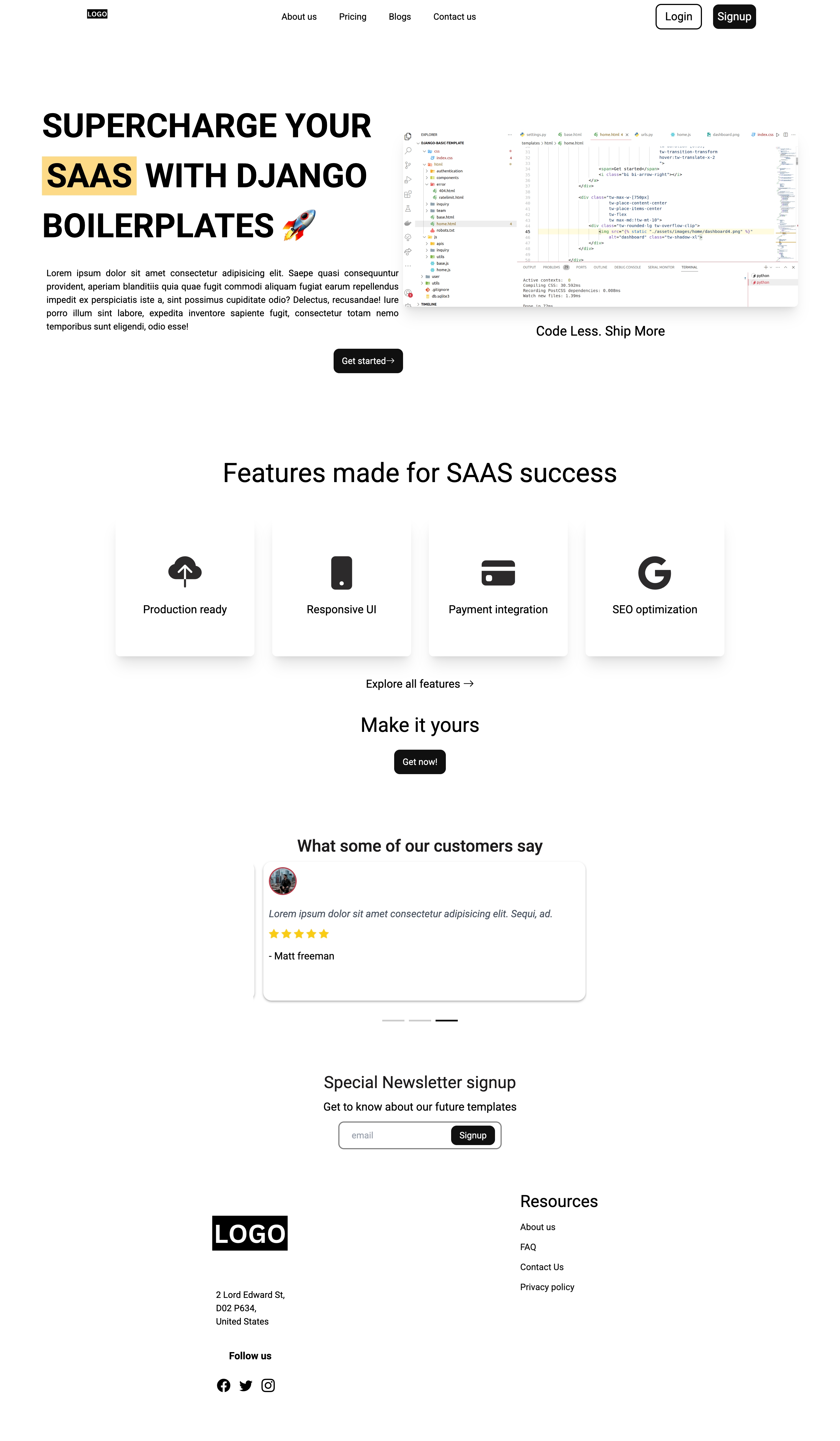 Django-SAAS-Boilerplate screenshot | ATemplate.com