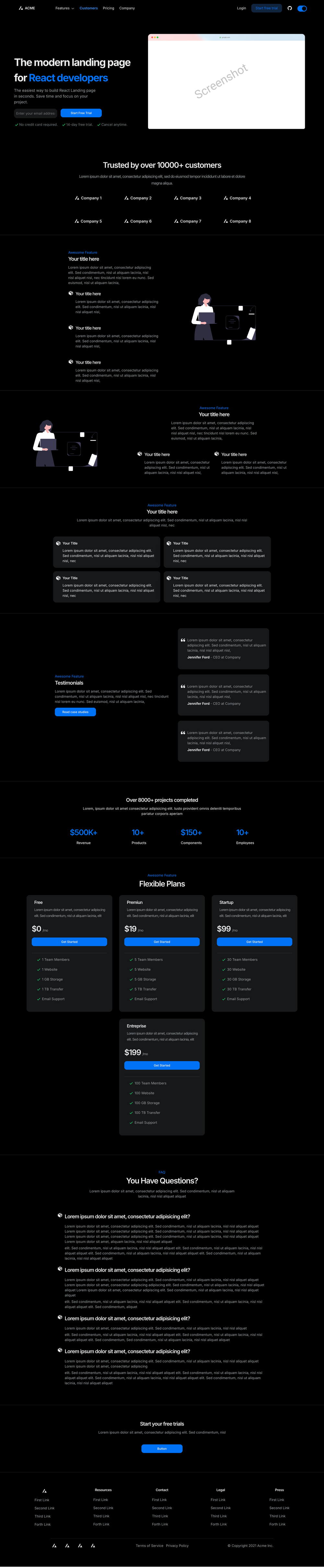 landing-template-nextui screenshot | ATemplate.com