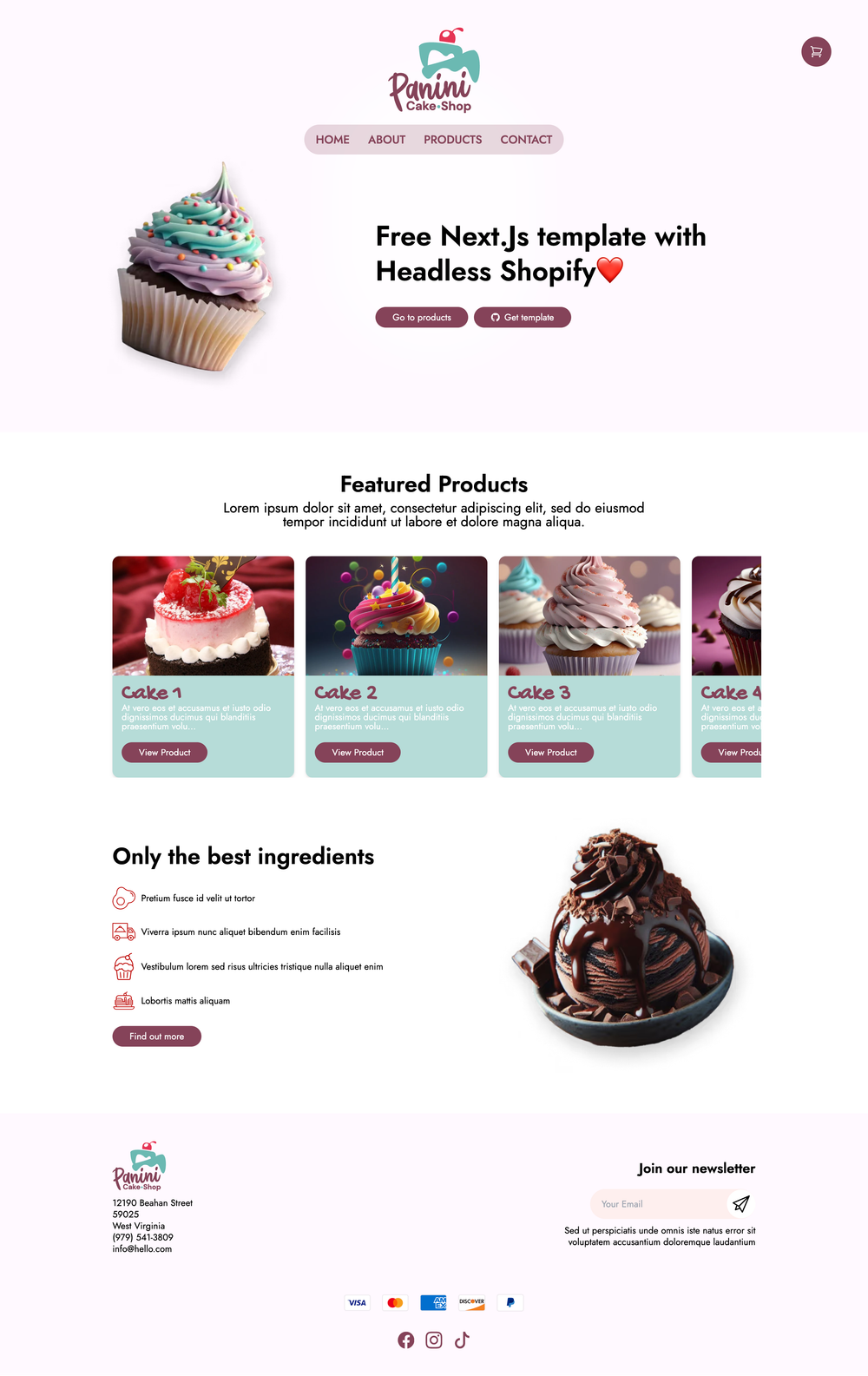 Panini Cake screenshot | ATemplate.com