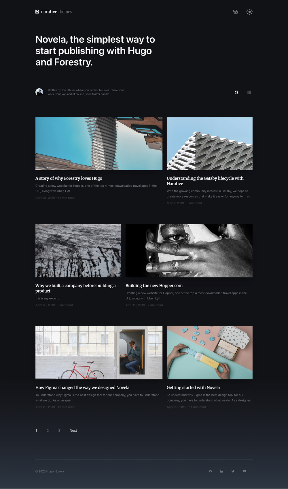 novela-hugo-starter screenshot | ATemplate.com