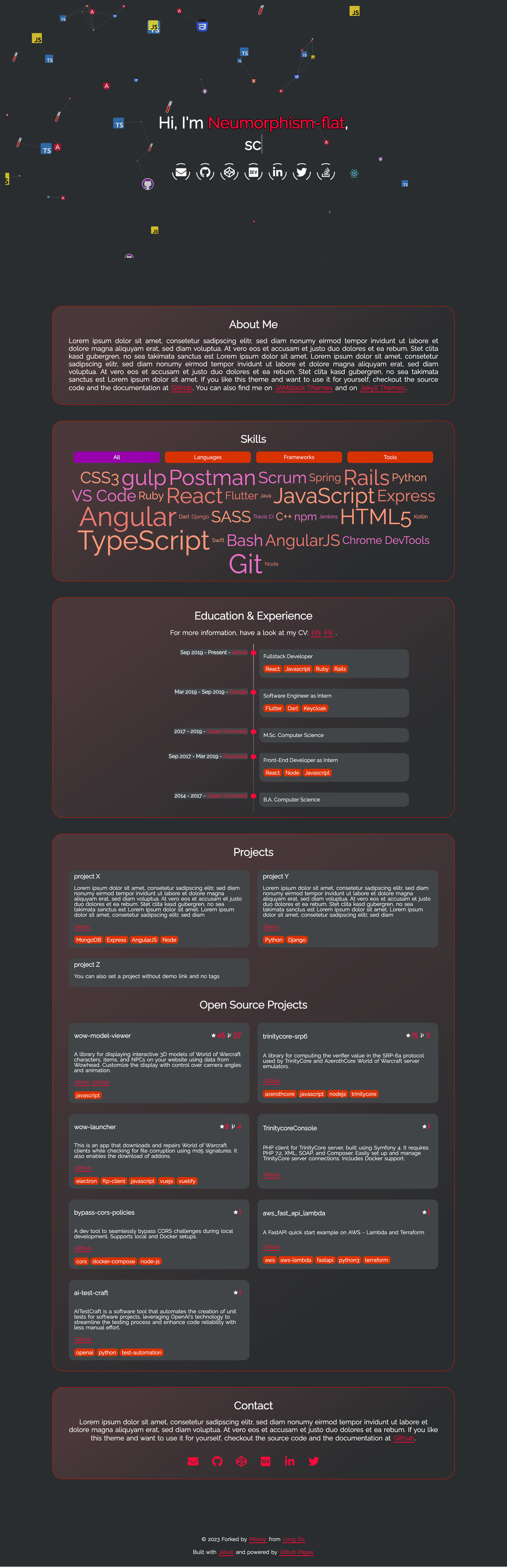 neumorphism-flat screenshot | ATemplate.com