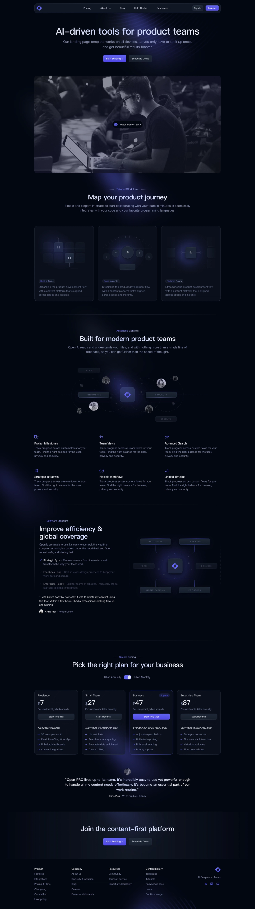 Open React Template screenshot | ATemplate.com