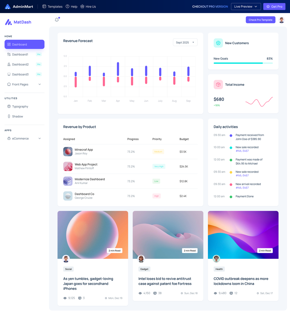 Matdash-vuetify-free screenshot | ATemplate.com