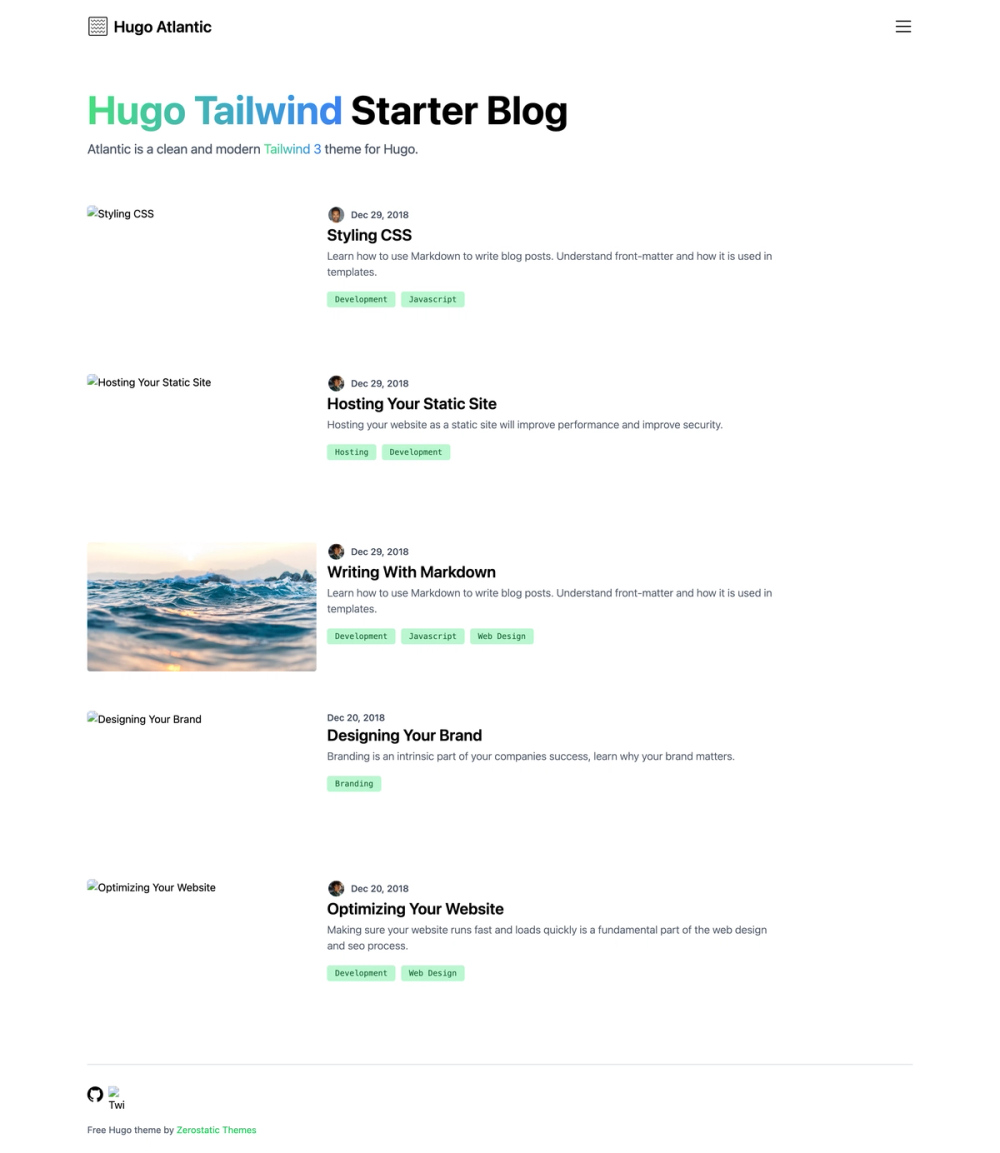 hugo-atlantic-theme screenshot | ATemplate.com