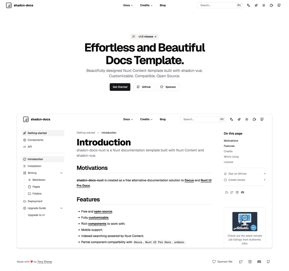 shadcn-docs-nuxt screenshot | ATemplate.com
