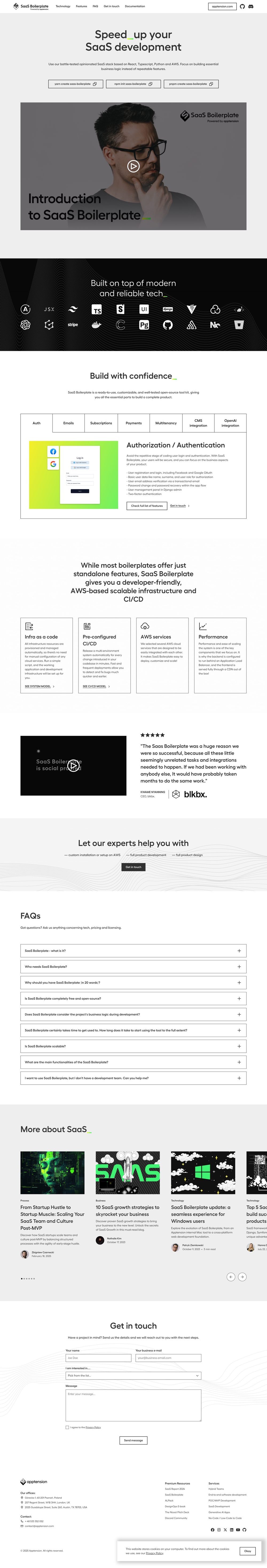 saas-boilerplate screenshot | ATemplate.com