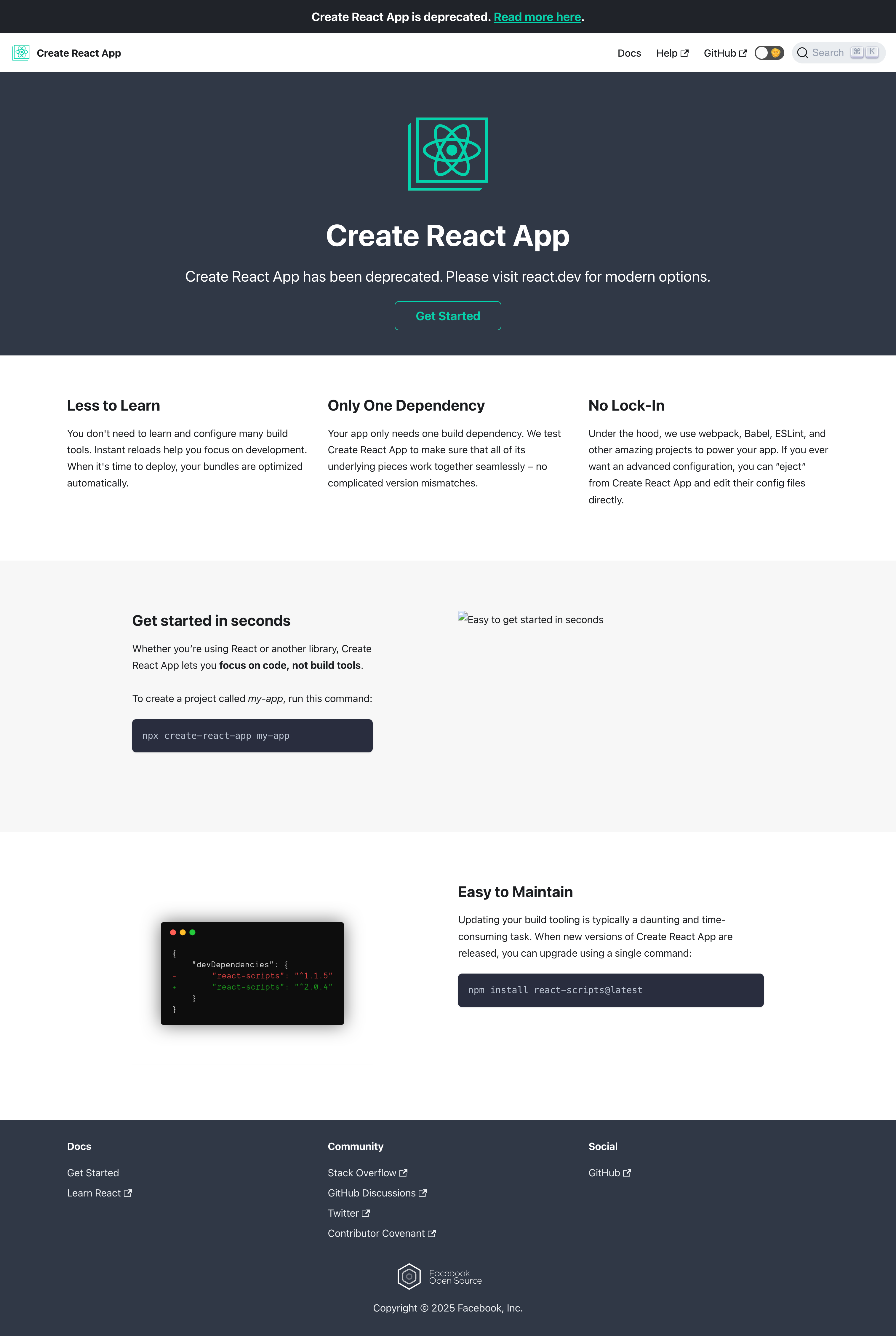 Create React App screenshot | ATemplate.com