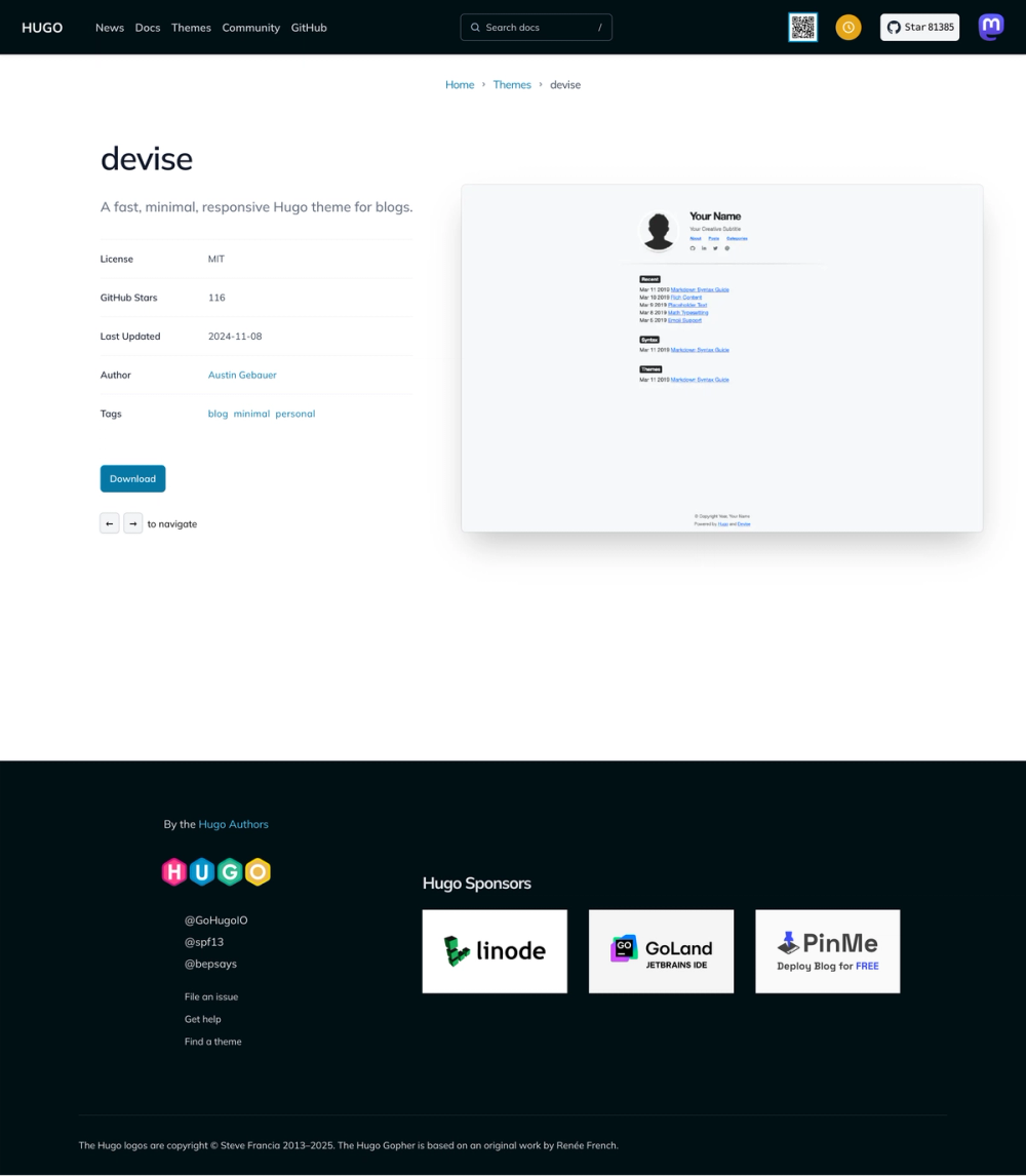 Devise screenshot | ATemplate.com
